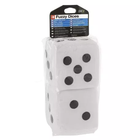 Ζάρια Κρεμαστά Διακοσμητικά ''Jumbo Size'' Λευκά 9x9cm 2 Τεμάχια 