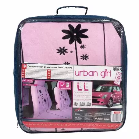 Καλύμματα Υφασμάτινα Urban Girl Ροζ Σετ Εμπρός-Πίσω 15 Τεμάχια FUND96P 