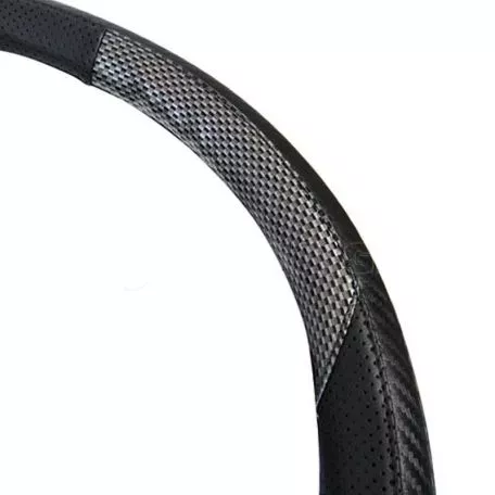 Κάλυμμα Τιμονιού Αυτοκινήτου Δερματίνη X-Treme Sport Μαύρο-Carbon Medium 38cm 