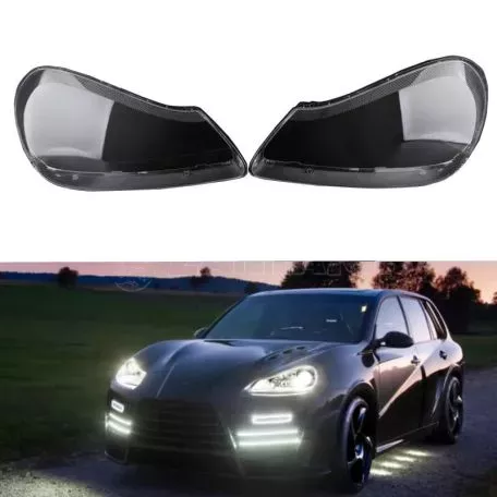Κρύσταλλα Φαναριών Για Porsche Cayenne 1 957 Facelift 07-10 Clear 2 Τεμάχια 