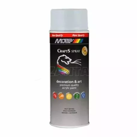 Σπρέι Βαφής Ακριλυκό Λευκό Ματ Motip Crafts RΑL 9010 400ml 