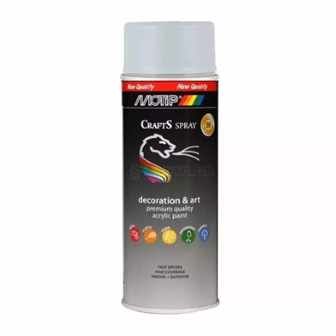 Σπρέι Βαφής Ακριλυκό Λευκό Ματ Motip Crafts RΑL 9010 400ml