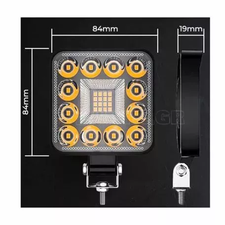 Προβολέας Εργασίας Τετράγωνος Mini 28 LED 9-40 Volt 90W 9000lm 6000k LΕDΒΑR-004 1 Τεμάχιο 