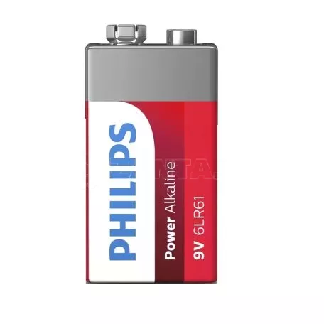 Αλκαλική Power Μπαταρία 9V 6LR61 Philips 1 Τεμάχιο 