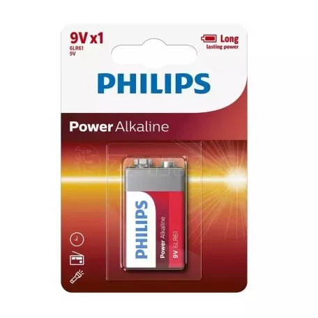 Αλκαλική Power Μπαταρία 9V 6LR61 Philips 1 Τεμάχιο 