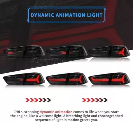 Πισινά Φανάρια Set Για Mitsubishi Lancer X 08-17 Led Bar Φιμέ VLAND 