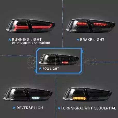 Πισινά Φανάρια Set Για Mitsubishi Lancer X 08-17 Led Bar Φιμέ VLAND 