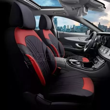 Καλύμματα Αυτοκινήτου Otom Progressive Design Universal Full Δερματίνη Σετ Εμπρός / Πίσω 11 Τεμαχίων Μαύρο / Κόκκινο ΡRG-104 
