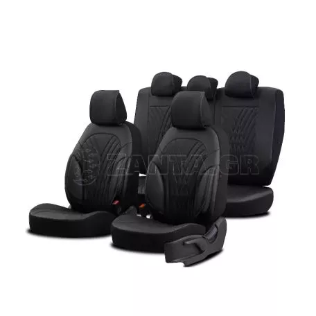 Καλύμματα Αυτοκινήτου Otom Progressive Design Universal Full Δερματίνη Σετ Εμπρός / Πίσω 11 Τεμαχίων Μαύρο PRG-101 