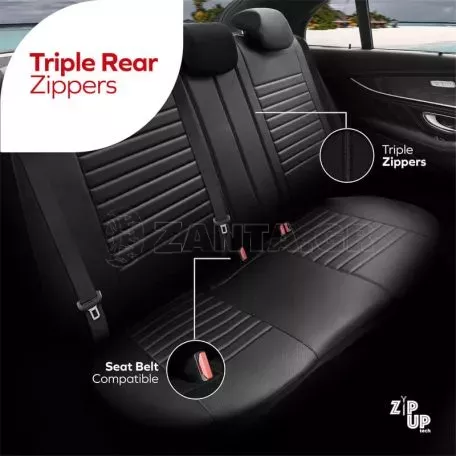 Καλύμματα Αυτοκινήτου Otom Coral Design Universal Full Δερματίνη Σετ Εμπρός / Πίσω 11 Τεμαχίων Μαύρο CRΑL-101 