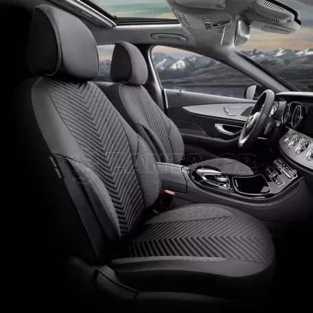 Καλύμματα Αυτοκινήτου Otom "Advanced Leather" Universal Δερματίνη / Λινό Ύφασμα Σετ Εμπρός / Πίσω 11 Τεμαχίων Μαύρο ΑDV-104 