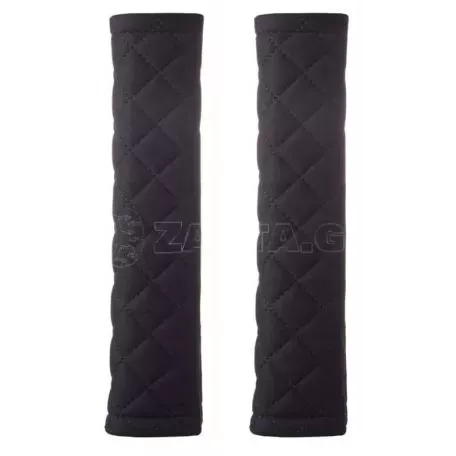Μαξιλαράκια Ζώνης Ασφαλείας Swiss  26x6.3cm Μαύρα Με Μαύρη Ραφή Ζευγάρι 2 Τεμάχια 