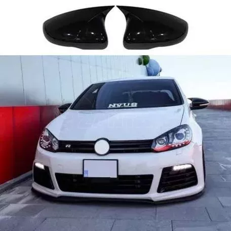 Καπάκια Καθρεφτών Για VW Golf VI (6) 08-12, Touran 10-15 M4 Look Μαύρο Γυαλιστερό 2 Τεμάχια 