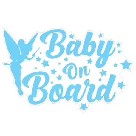 Αυτοκόλλητο Σήμα Αυτοκινήτου ''Baby On Board'' 19.2cm x 12.5cm Μπλε 1 Τεμάχιο 