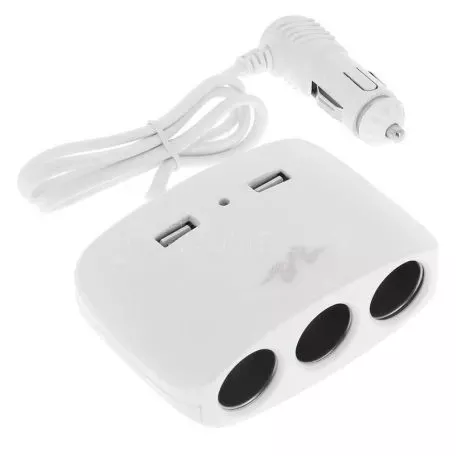 Προέκταση Αναπτήρα Τριπλή Με Δύο Usb Άσπρο Pulse Mobile MLS511W 