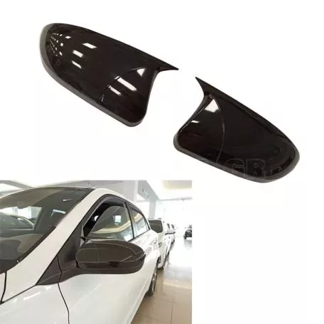 Καπάκια Καθρεφτών Για Hyundai I20 2014-2020 Χωρίς Φλας Γυαλιστερό Μαύρο 2 Τεμάχια 