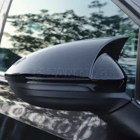 Καπάκια Καθρεφτών Για Vw Golf VIII (8) 20+ Χωρίς Lane Assist Γυαλιστερό Μαύρο 2 Τεμάχια 