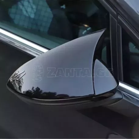 Καπάκια Καθρεφτών Για Vw Golf VIII (8) 20+ Χωρίς Lane Assist Γυαλιστερό Μαύρο 2 Τεμάχια 