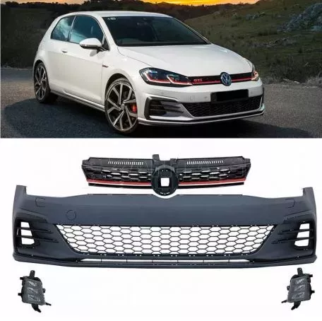 Μπροστινός Προφυλακτήρας Για VW Golf VII (7) 13-17 Upgrade to GTI 7.5 Look 17-19 Σετ Με Μάσκα & Led Προβολείς 