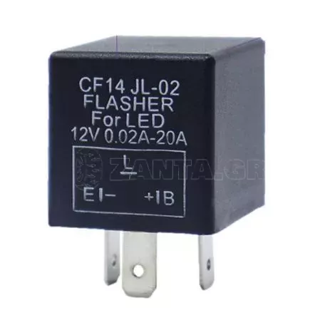 Ρελέ Αυτοκινήτου Flasher Για Led 12 Volt (Negative Connection) 0.02A-20A  CF14 JL-02  1 Τεμάχιο 