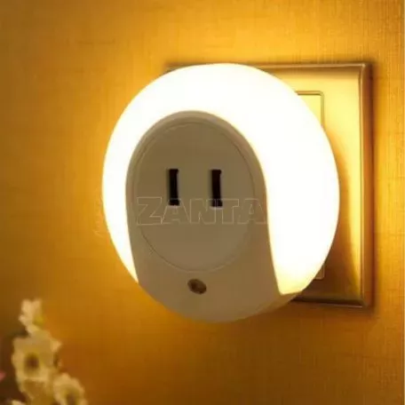 Φωτάκι Νυκτός Πρίζας LED 1W / 3000K Με 2 Θύρες USB & Αισθητήρα Φωτός Λευκό FOS_ME 17-00504 