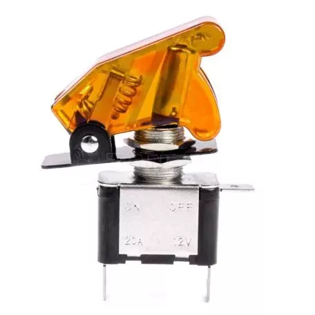 Διακόπτης Αεροπορικού Τύπου ON/OFF Led Μονός 12/24 Volt 20A Φωτιζόμενος Κίτρινος Amio 03094 