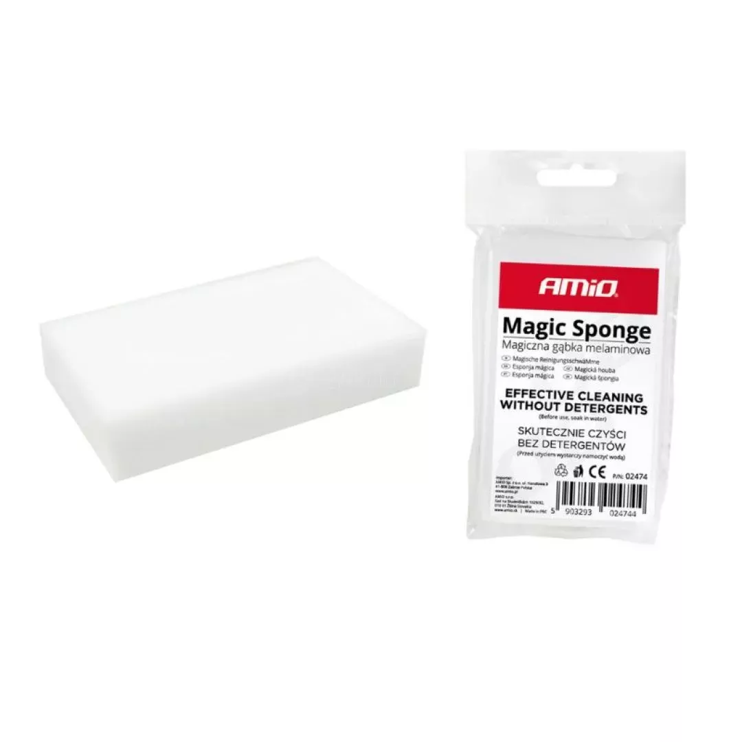 Σφουγγαρι Πλυσίματος Αυτοκινήτου "Magic Sponge" Μελαμίνης - Γενικής Χρήσης Για Σκληρές Επιφάνειες Άσπρο 10x6x2cm Amio 02474