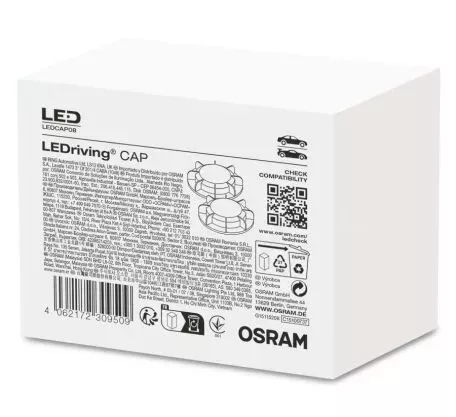 Καπάκια Μπροστινών Φαναριών Osram LEDCAP08 Για Τοποθέτηση H7 Led Φ120mm 2 Τεμάχια 