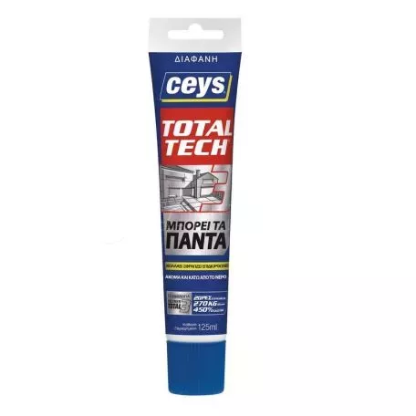 Κόλλα Συγκολλητική Μαστίχη Διάφανη Ceys Total Tech 125ml 