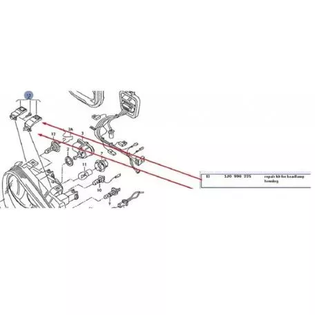 Βάσεις Επισκευής Δεξιού Φαναριού Για VW Golf IV (4) 98-03 