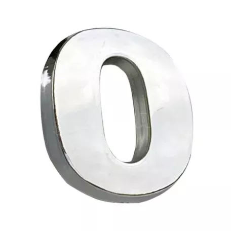 Αυτοκόλλητo Γράμμα Χρωμίου 3D ''O'' 2.7cm x 2.5cm 1 Τεμάχιο 