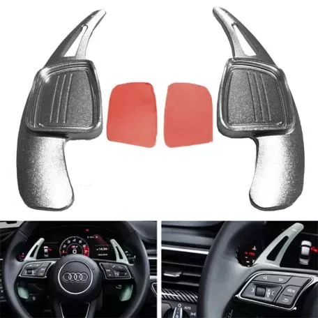 Paddles Shift Αλουμινίου Για Audi A3 2017+ / A4 2017+ / A5 2017+ Ασημί 2 Τεμάχια 