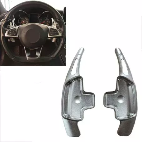 Paddles Shift Αλουμινίου Για Mercedes-Benz C-Class W205 / GLC / GLE / S-Class /  CLA / GLA Ασημί 2 Τεμάχια 