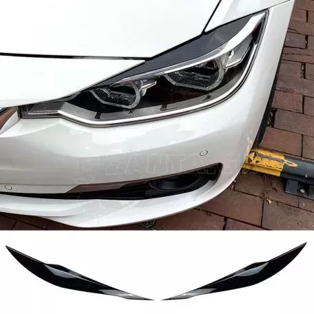 Φρυδάκια Μπροστινών Φαναριών Για Bmw 3 F30 / F31 2011-2019 Βαμμένα Μάυρο Γυαλιστερό Χρώμα 2 Τεμάχια 