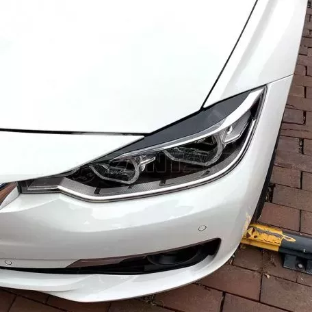 Φρυδάκια Μπροστινών Φαναριών Για Bmw 3 F30 / F31 2011-2019 Βαμμένα Μάυρο Γυαλιστερό Χρώμα 2 Τεμάχια 