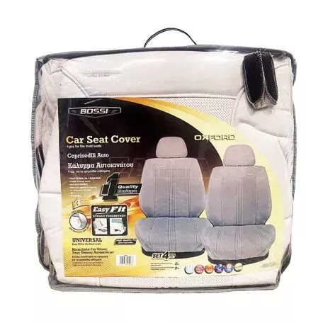 Ημικαλύμματα Μπροστινών Καθισμάτων "Bossi" PVC - Oxford Cold White - Λευκό Του Πάγου 5044-3 2 Τεμάχια 