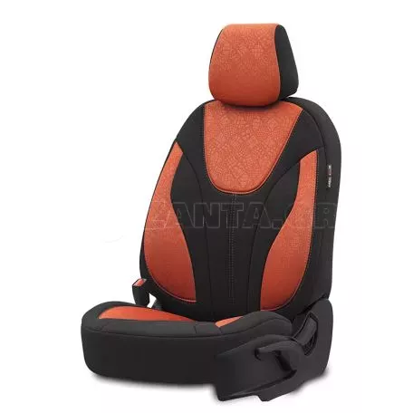 Καλύμματα Αυτοκινήτου Otom Ruby Design Universal Βαμβακερό Ύφασμα Rachel Σετ Εμπρός / Πίσω 11 Τεμαχίων "Terracota" Μαύρο / Κεραμιδί RBY-1204 