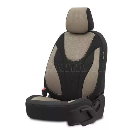 Καλύμματα Αυτοκινήτου Otom Ruby Design Universal Βαμβακερό Ύφασμα Rachel Σετ Εμπρός / Πίσω 11 Τεμαχίων Μαύρο / Μπεζ RBY-1203 
