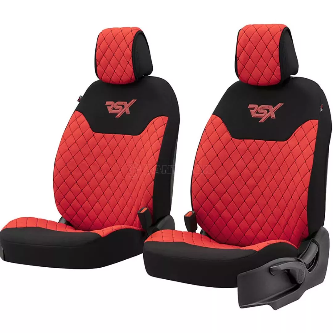 Ημικαλύμματα Μπροστινών Καθισμάτων Otom RSX Sport Ύφασμα Κεντητό Καπιτονέ Κόκκινο / Μαύρο RSXL-104 2 Τεμάχια