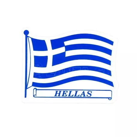 Αυτοκόλλητο Αυτοκινήτου Ελληνική Κυματιστή Σημαία 15x11cm 1 Τεμάχιο 