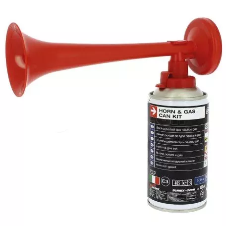 Κόρνα Γηπέδου Με Φιάλη 300ml 500hz 110db Με Πιστοποίηση E3 Made in Italy 