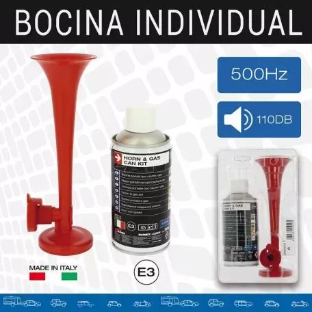 Κόρνα Γηπέδου Με Φιάλη 300ml 500hz 110db Με Πιστοποίηση E3 Made in Italy 