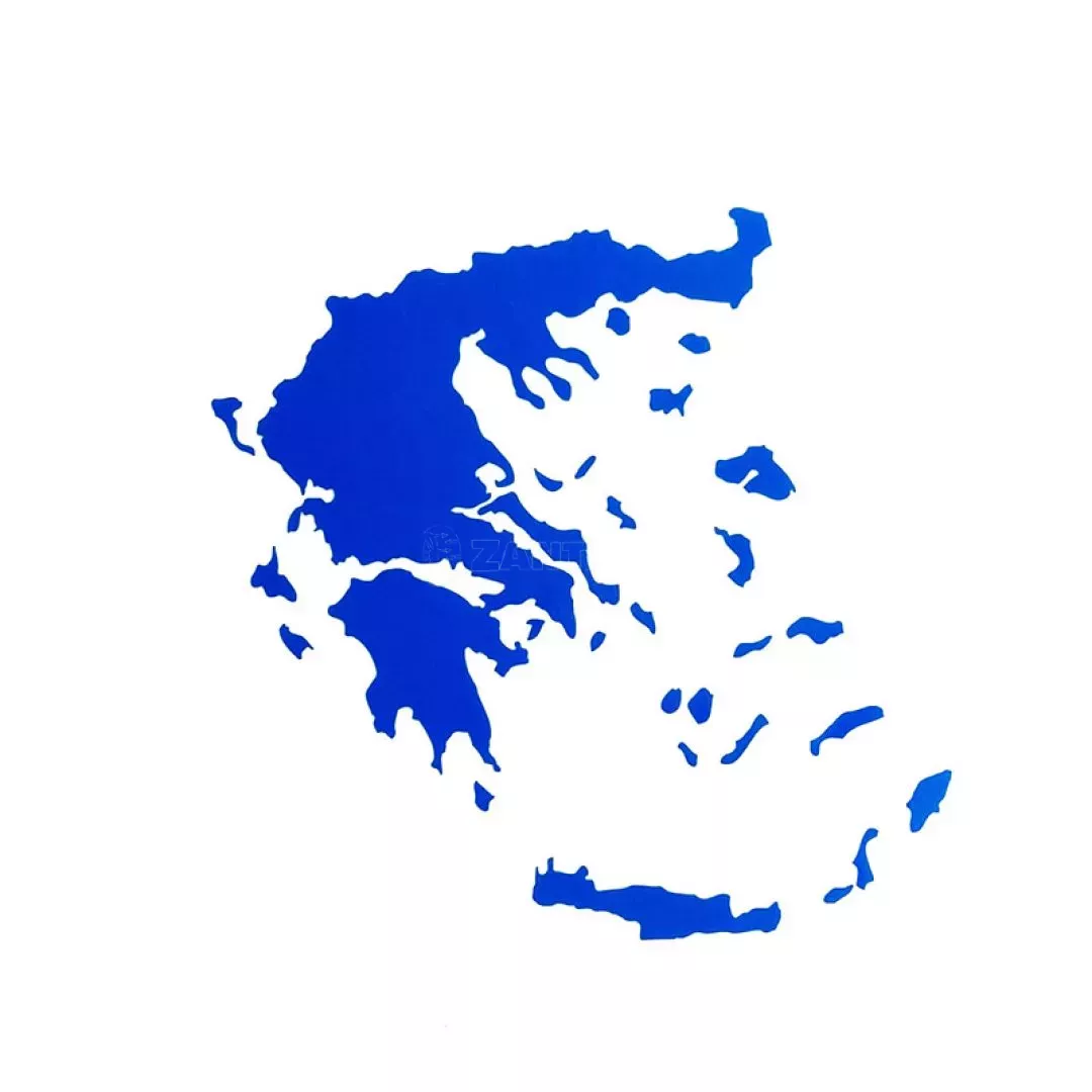 Αυτοκόλλητο Αυτοκινήτου "Χάρτης Ελλάδας'' Μικρός 11cm x 9cm Μπλε 1 Τεμάχιο