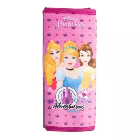 Μαξιλαράκι Ζώνης Ασφαλείας Princesses Cinderella-Belle-Sleeping Beauty ''Adventures Spirit'' Βελούδινο Φούξια 1 Τεμάχιο 