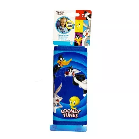 Μαξιλαράκι Ζώνης Ασφαλείας Looney Tunes ''Tweety-Bugs Bunny-Daffy Duck-Sylvester''  Βελούδινο Μπλε 1 Τεμάχιο 
