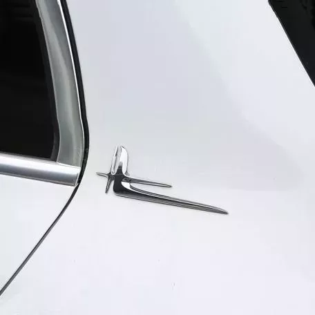 Αυτοκόλλητα Σήματα Tuning Lang Version Για Mercedes-Benz GLC X253 , C-Class W205 Chrome 19cm x 7cm Χρώμιο 2 Τεμάχια 