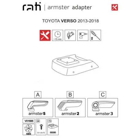Βάση Τεμπέλη Ειδική Για Toyota Verso 13-18 Armster Rati 1 Τεμάχιο 