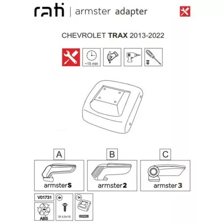 Βάση Τεμπέλη Ειδική Για Chevrolet Trax 13-22 Armster Rati 1 Τεμάχιο 