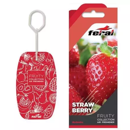 Σετ Αρωματικών Αυτοκινήτου Feral Fruity Collection Strawberry 3 Τεμάχια 