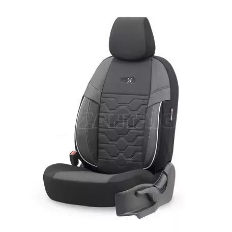 Καλύμματα Αυτοκινήτου Otom Hexa Design Universal Jacquard / Rachel / Δερματίνη Σετ Εμπρός / Πίσω 11 Τεμαχίων Μαύρο - Γκρι HEX-2805 